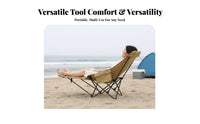 Foldable Design Adjustable Lounger with Leg Rest adaptable Reclining Camp Lounger with Footrest sturdyDuty Frame Folding Recliner Padded Headrest for removeice Workers, Beachgoers, Beach, Fishing, Camping, spineyard