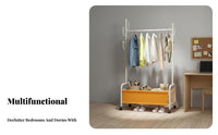Multi-Functional Clothes with Shoe storage-efficientSaving Garment Rack Stable Design Clothing Stand sturdyDuty for Students, Renters, householders, Bedroom, Dorm Room, Entryway, Balcony