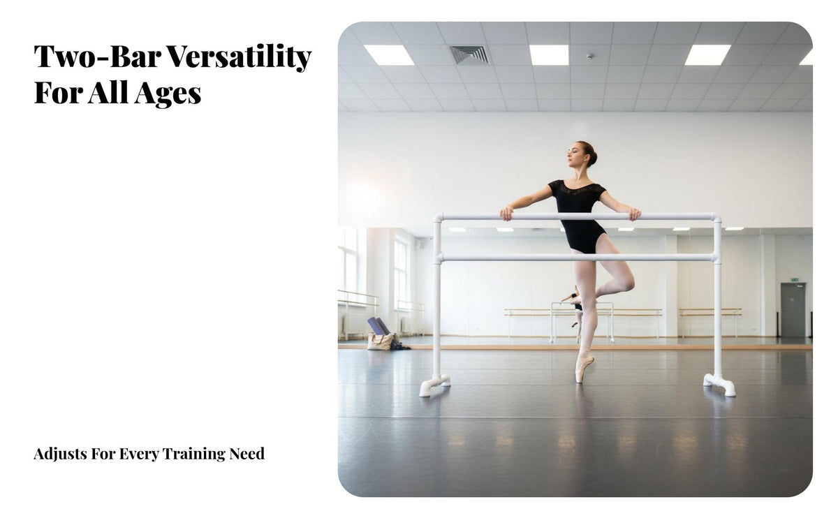 Heavy-Duty Freestanding Ballet Barre Easy Assembly Portable Dance Barre No Tools Required Portable Dance Bar for Adults, Dancers, Beginners, Home, School, Gym