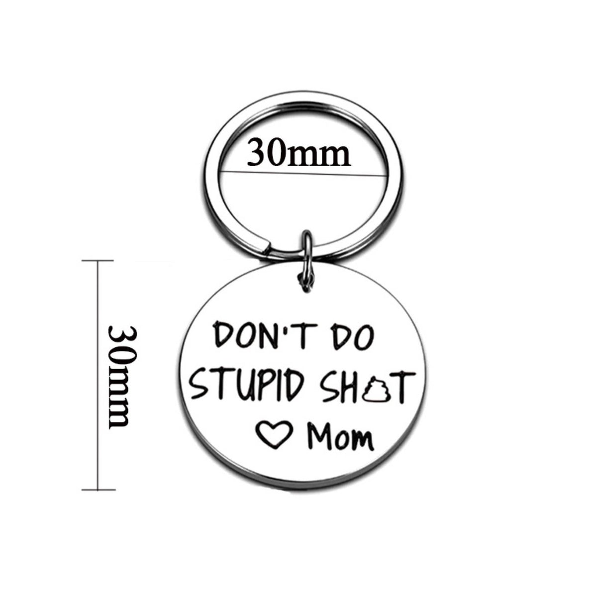 Engraved Message Keychain Mirror Polished Custom Message Keyring Long-Lasting
