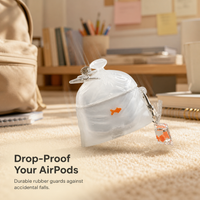 Goldfish Trash Bag Design Silicone Case for Apple AirPods 1/2/3/Pro/Pro 2/4 with Pendant