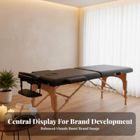 Portable Skin Design Bed Space-Saving Folding Beauty Bed PU Leather Upholstery Foldable Beauty Table for Estheticians, Home Users, Studio