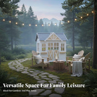 Wooden Playhouse Solid Wood Construction children's Treehouse Child-Friendly Design Kids Outdoor Cabin for Young Children, Parents, Backyard, Patio