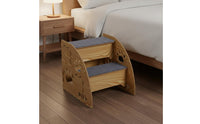 Wooden Pet Stairs Sturdy Construction Wooden Dog Steps Pet Bed Steps Detachable Design Decorative Cutouts for Small Dogs