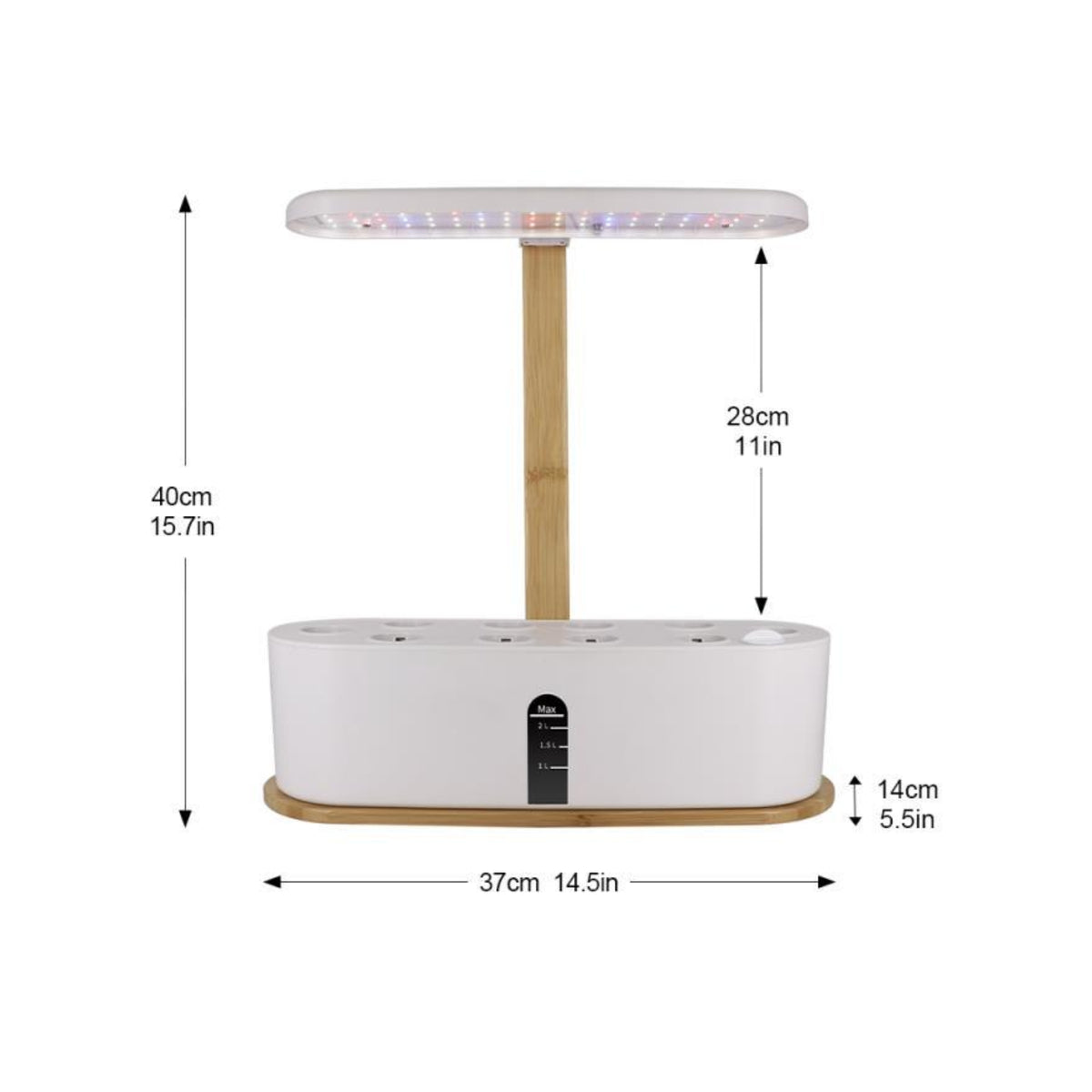 Soilless Hydroponic Planter with LED Grow Light Compact Hydroponic Planter with Grow Light Rectangular Countertop Planting Machine for Gardeners, Beginners, Kitchen