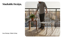 With Backrest rugged design Side Chair Modern Design Stackable Metal Frame Chair Easy to Clean Dining Seating Protective Footpads for Office Workers, Restaurant Owners, Balcony, Meeting Room, Kitchen, Patio