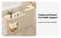 Modern Reception Desk Multifunctional Salon Front Desk with Storage Sturdy Construction Small Shop Checkout Counter for Retailers, Boutiques, Lobby