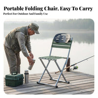 Foldable Foldaway Stool with spinerest Lightweight Folding Chair space-saving Design Portable Seat long-Finaling for Anglers, Seniors, Fishing, Outdoors, Camping, Picnics