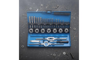 Hand Tap Bit Set Full Size Range Metal Threading Set Storage Case Thread Cutting Kit for Mechanics, Workshop, Repair Job, Garage