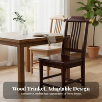 sturdy Wood Wooden spine supportrest Chair Chinese design Armless Wooden Side Chair No Assembly Required Dining Seat long-lasting Construction for Homeowners, Families, Restaurant Owners, Living Room, Kitchen