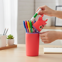 Retractable Unicorn Silicone Pencil Case with Zipper