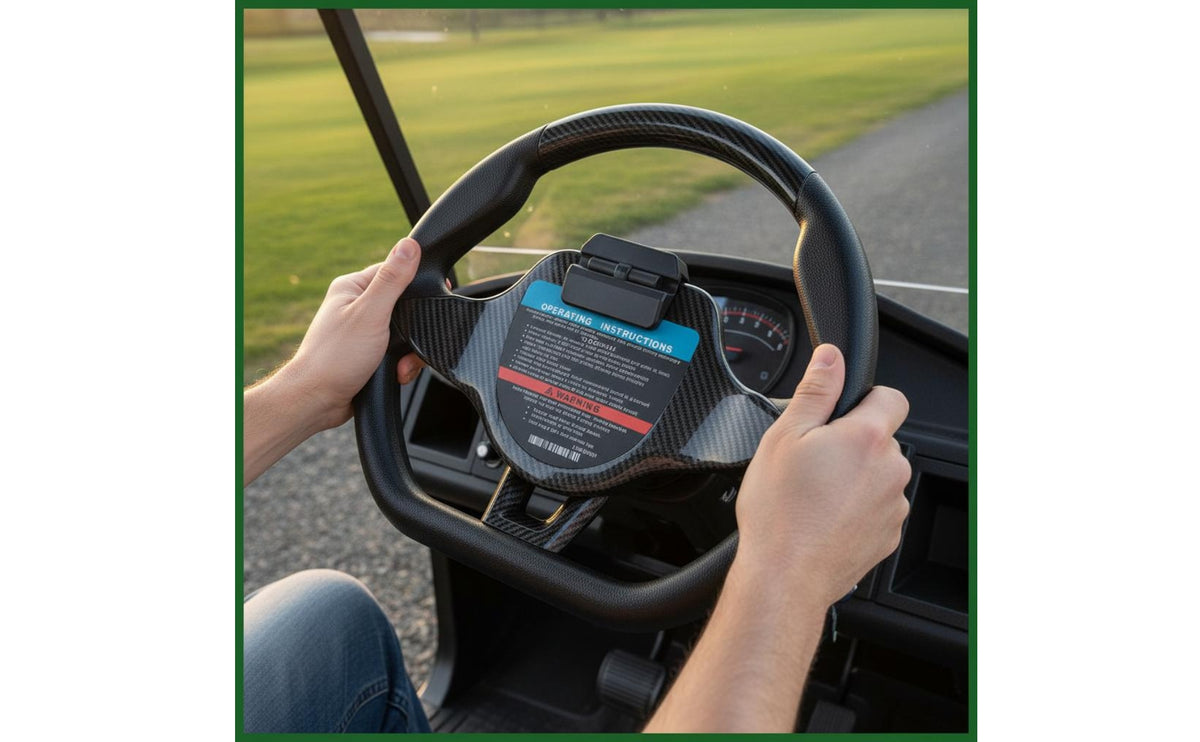 Utility Vehicle Steering Wheel with Adapter Carbon Fiber Look