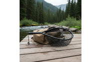 Fishing Landing Net with Silicone Mesh Landing Net with Wrist Cord Portable for Fishermen