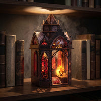 Miniature Library Kit Lighted Bookshelf Insert Whimsical Decor for Hobbyists, Adults