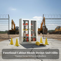Weather Resistant Stainless Steel Fire Cabinet Long-Lasting Mini Fire Station Cabinet Lockable Easy Entry for Safety Officers, Building Managers, Business Owners, Construction Sites, Outdoors, Factories, Warehouses
