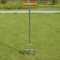 Lawn Aerator with 3 Hollow Tines Heavy Duty Manual Lawn Aerator Replaceable Soil Core Sampler with T-Handle for Homeowners, Gardeners, Yard Inspection
