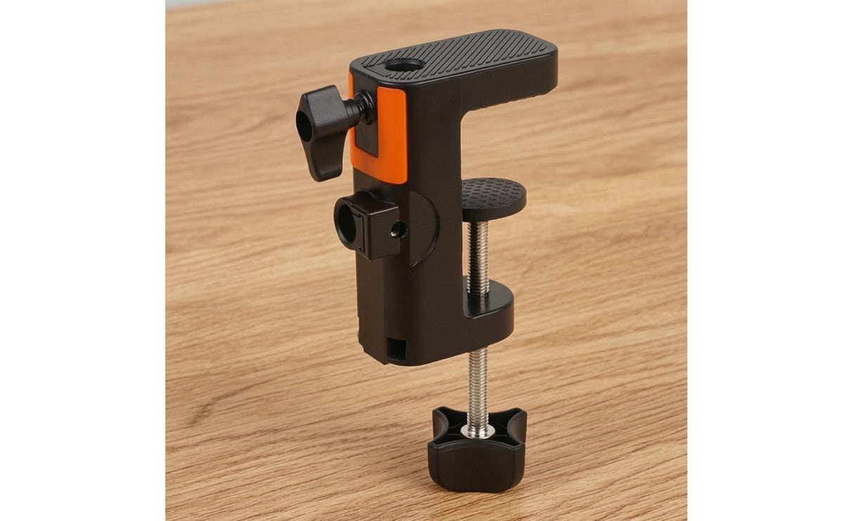 Easy to Install Desk Clamp with Dual Holes Padded Mounting Base with Screw Clamp Adjustable Audio Arm Base Compact for Livestreaming