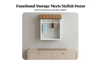 Multi-Functional Wall-Mounted Organizer with Hooks Space Saving House-Shaped Key Rack Versatile Use Household Storage Rustic Design for Homeowners, Families, Renters, Entryway, Hallway, Living Room, Kitchen