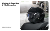Double Visor Half Helmet All Season Double Visor Helmet Safety Gear Sun Protection Riding Headwear Windproof for Adults, Outdoor