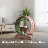 quiet Operation feline jogning Wheel paw-protective opening Feline jogning Wheel Stable Base pet Exercise Equipment Sturdy Construction for Apartment Dwellers, Indoors, Home, Living Room, Bedroom