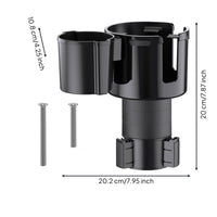 Car Cup Holder Adjustable Height Two-Holder Adapter Expandable Organizer for Commuters