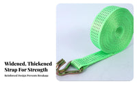 Secure Fastening Ratchet Lashing Strap with J-Hooks High Tensile Strength Ratchet Lashing Strap Wear-Resistant for Trailers, Tow Vehicle
