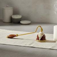Bell Candle Enamel Finish Bell Candle Wick Smotherer European Design Long Handle for Wedding, Spa