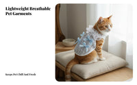Lightweight Ruffle Trim Cat Camisole Easy On and Remove Princess Design Pet Dress Secure Fasteners for Cats, Kittens, Parties, Outdoor