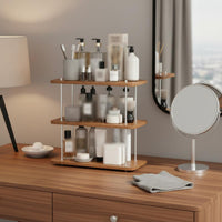 Countertop Storage Rack Sturdy Adjustable Counter Rack Large Capacity 3 Tier Countertop Organizer for Washroom Vanity