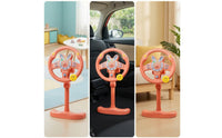 Driving Toy with Stand Floor-Standing Steering Wheel Toy with Base Simulation Steering Wheel Light and Sound Interactive