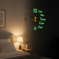 3D DIY Luminous Wall Clock Silent Quartz Movement Acrylic Home Decor