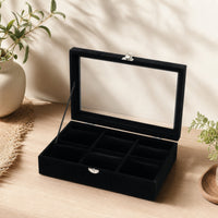 Watch Storage Box with Clear Lid Compact 6-Slot Watch Organizer Shielded for Men, Dresser, Nightstand, Closet