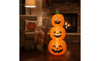 Inflatable Pumpkin Stack Freestanding Jack-O'-Lantern Yard Decoration Pumpkin Stack Eye-Catching Stacked Pumpkins Lightweight