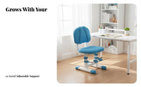Ergonomic Design Adjustable child's Desk Chair Stable Base Study Seat Support kids' Furniture Easy to Clean for Students, Children, Teenagers, Studying, Home, Bedroom, School