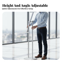 Adjustable Poster Stand Stable Double Pole Display Stand Metal Construction Floor Sign Holder for Commerce Show, Shopping Mall, Restaurant