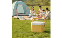 Portable Cooler Box with Temperature Display 15L Insulated Cooler with Ice Bags Sturdy Icebox Stackable for Travelers, Road Trips