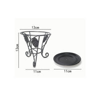 Round Metal Plant Stand Black Metal Plant Stand Indoor Decorative for Tabletop, Desk