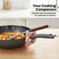 Dining Table Silicone Spoon Holder with Cute Design for Countertop, Heat Resistant Cooking Utensil and Pot Lid Stand