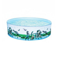Space-Saving Round Collapsible Swimming Pool Easy Setup Foldable Swimming Pool Long-Lasting Leakproof for Children, Toddlers, Outdoor, Backyard, Patio, Indoor