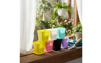 Random Color Planter Minimalist Design Small Square Pot Lightweight Mini Square Plant Pot for Hobbyists, Beginners, Balcony, Desktop