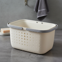 Portable Shower Caddy Basket with Drainage Holes for Bathroom and Dorm
