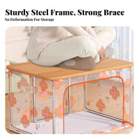 Large Capacity Transparent fastenered Storage Box Clear view panel fastenered Clothing Bag Space Saving Closet Organizer Foldable Design for Students, homeowners, Bedroom, Moving, Under Bed, Dorm Room