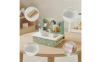 Pretend Vanity Sink Playset Sturdy Toy Grooming Station with Accessories Bathroom Vanity Playset Realistic for Toddlers