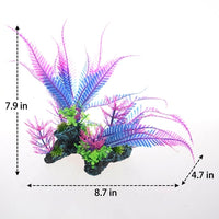 Large Multicolored Aquarium Plants and Aquatic Tank Decorations, Weighted Anchor Stone Aquarium Plants, Low Maintenance PE and