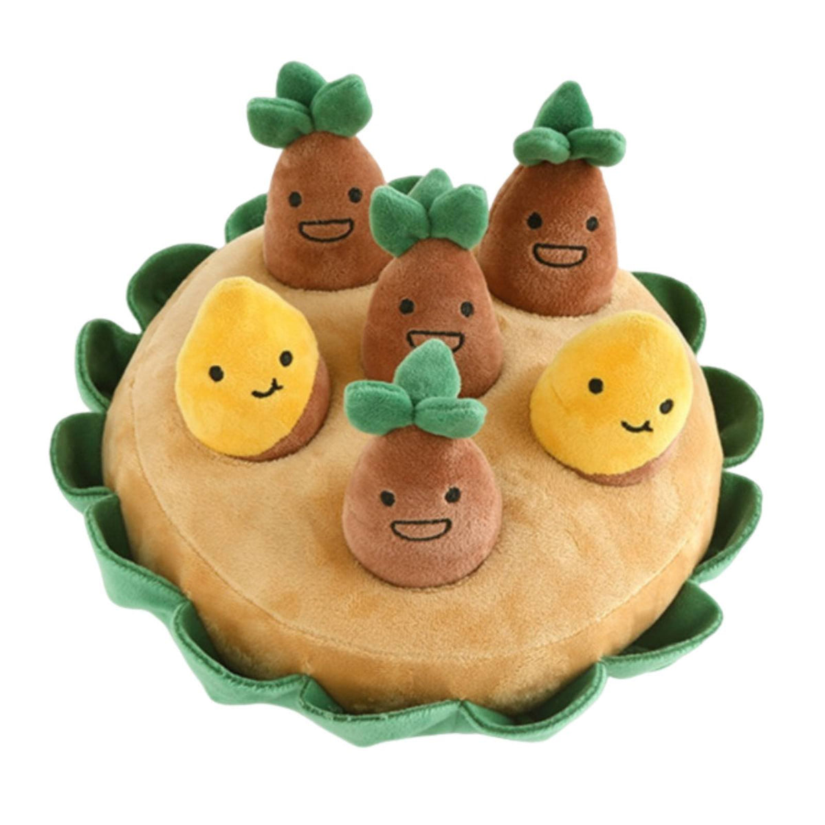 Sweet Potato Soft Toy Funny Design Hide and Seek Dog Toy Mental Animal Plaything for Home