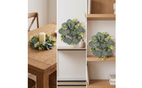 Tabletop Eucalyptus Candle Wreath Natural-Looking Candle Wreath with Eucalyptus Leaves Faux Decor Lifelike for Dining Table