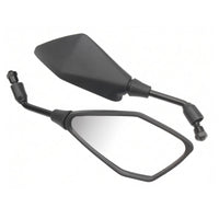 Threaded Motorcycle Mirrors with Metal Stems Black Motorcycle Rearview Mirror Angular Tapered for Riders, Motorcycles