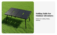 Foldable Collapsible Grill Table with Storage Lightweight Modular Cooking Station Quick Setup Camping Equipment Cooktop Compatible for Motorcycle Travelers, Outdoor Enthusiasts, Picnickers, Picnics, Barbecues, Beach