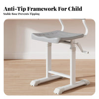 Height Adjustable Ergonomic Split-spinerest Chair Lumbar Support children's Furniture Breathable pad Study Seat effortless Rolling casters for Students, Teenagers, Parents, Writing, perusing, School, Bedroom