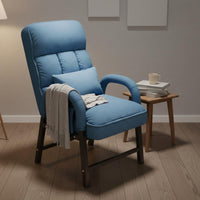 Thick Padded Cushion High Back Lazy Sofa Chair Adjustable Backrest Textile Recliner Armchair Heavy Duty Frame Ergonomic Reading Chair Anti-Pilling for College Students, Dorm Room, Bedroom
